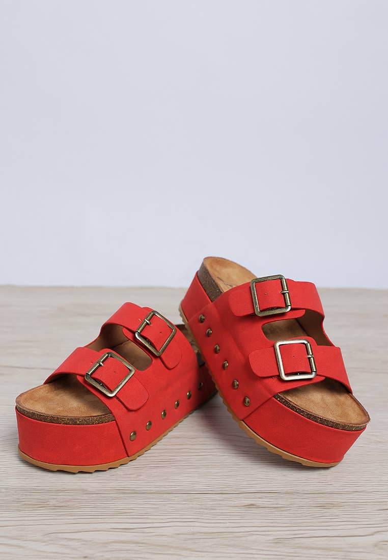 Impala Studded Faux Leather Slip Ons: Tan / US-6 / UK-4 / EU-37