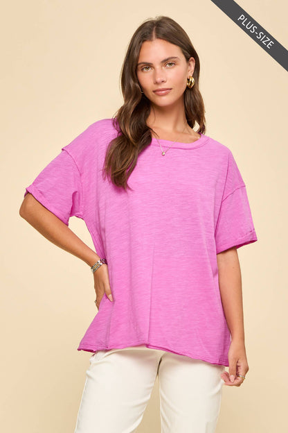 PLUS SIZE Short Sleeve Cotton Top