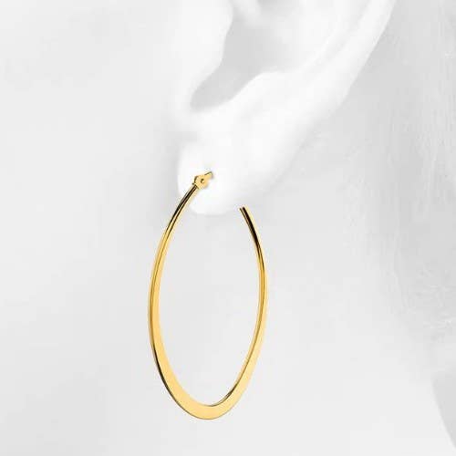 18K STAINLESS STEEL WATERPROOF TARNISH FREE HOOPS | 40E417