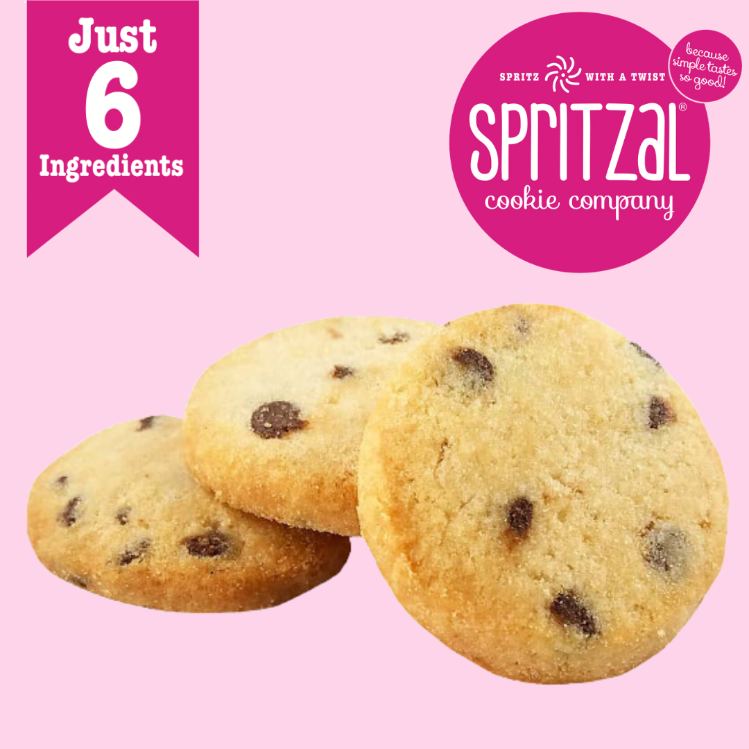 Almond Chocolate Chip Shortbread Cookie Bites 5oz- Case of 8
