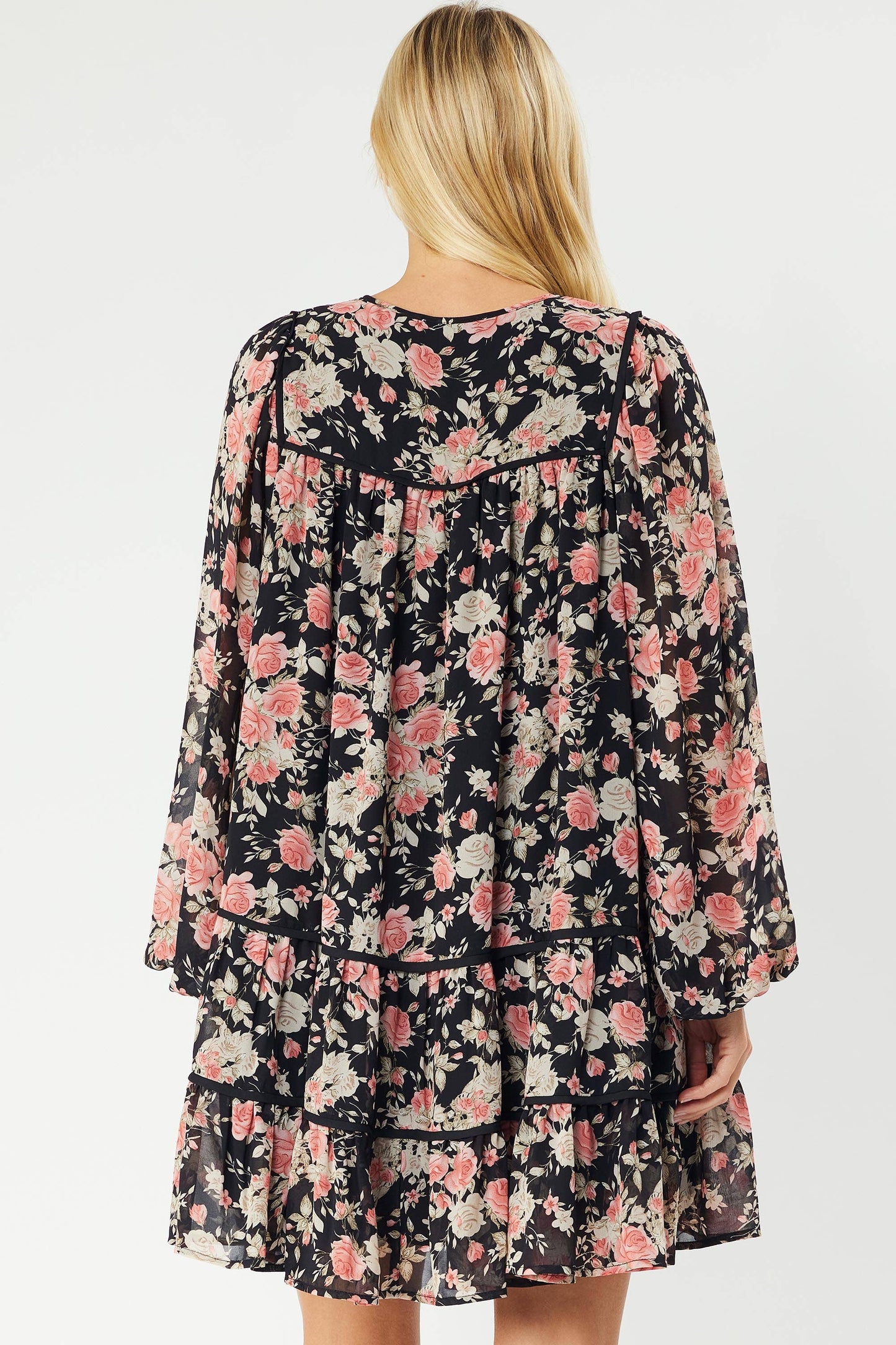 ID4269 - FLORAL PRINT BABYDOLL SILHOUETTE DRESS