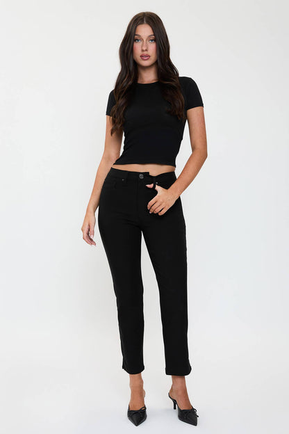 High Rise Hyperstretch Cropped Straight Pants-P041231