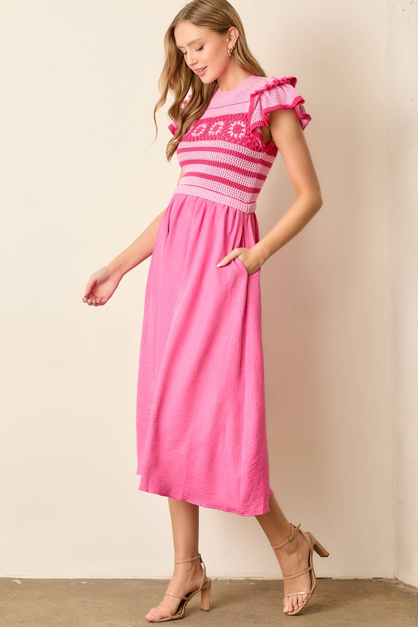 CROCHET MIDI DRESS
