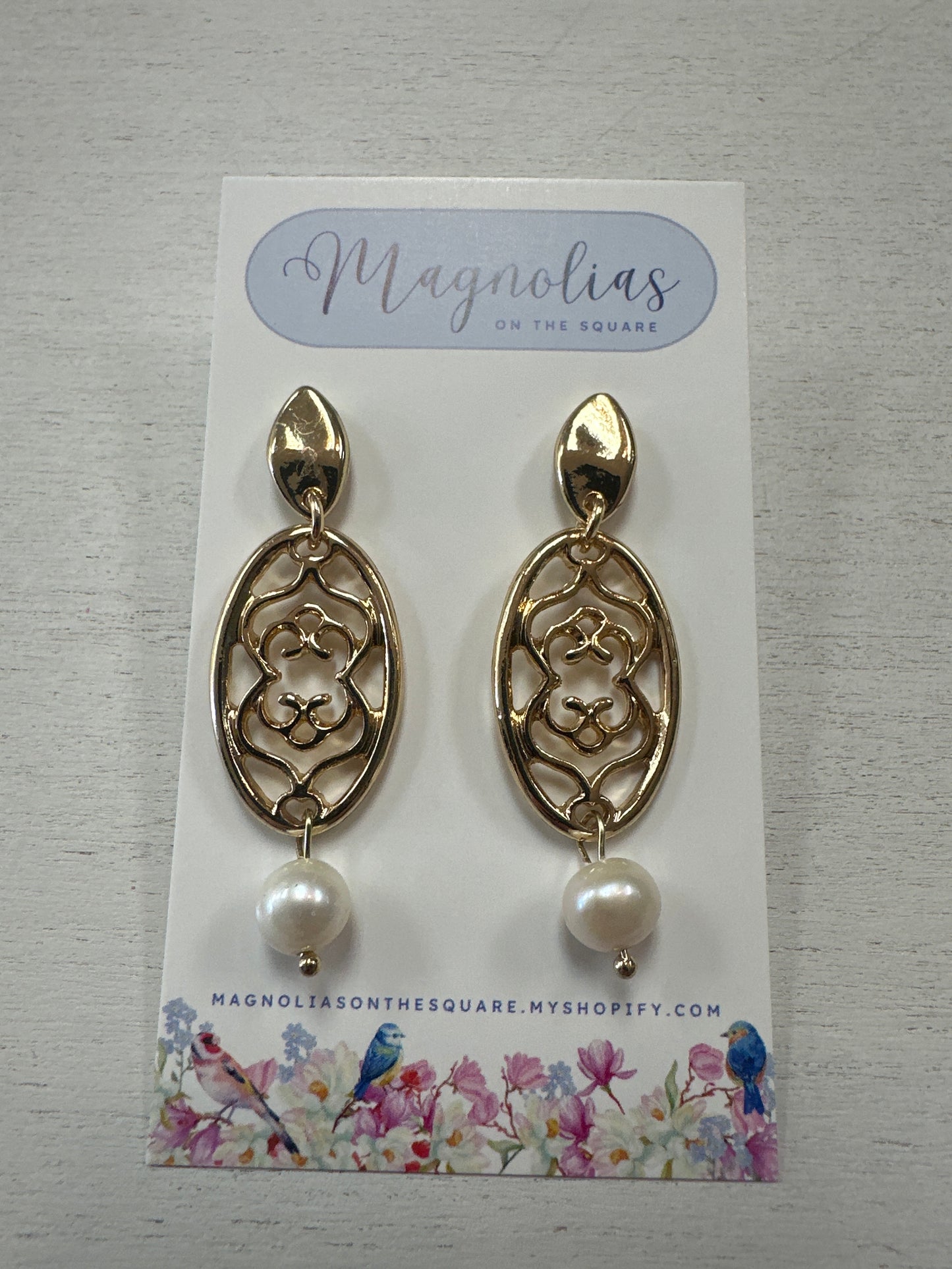 FILAGREE PEARL EARRINGS