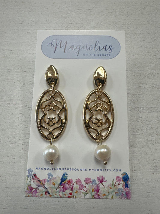 FILAGREE PEARL EARRINGS