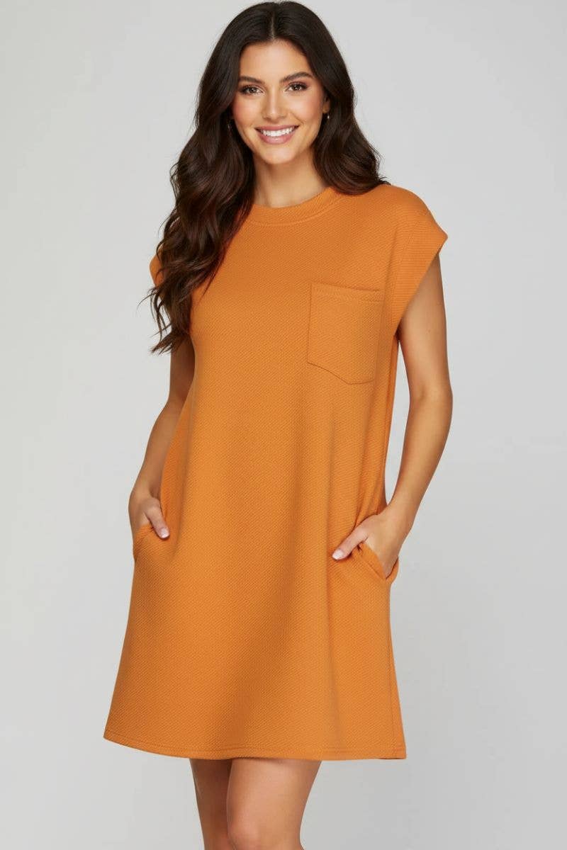 SLEEVELESS TEXTURED MINI DRESS SKSY7152