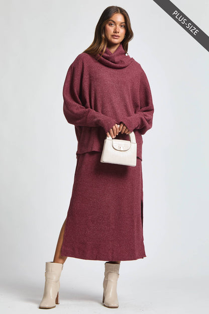 PLUS SIZE 2 Piece Cozy Thermal Layered Set