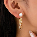 Crystal Stud Hoop and Drop Link Earrings | 80E62319A