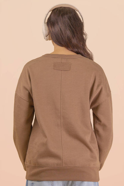 NT12385-Oversized Casual Comfy Solid Knit Top