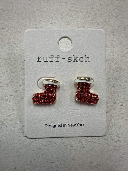 RHINESTONE STOCKING EARRING