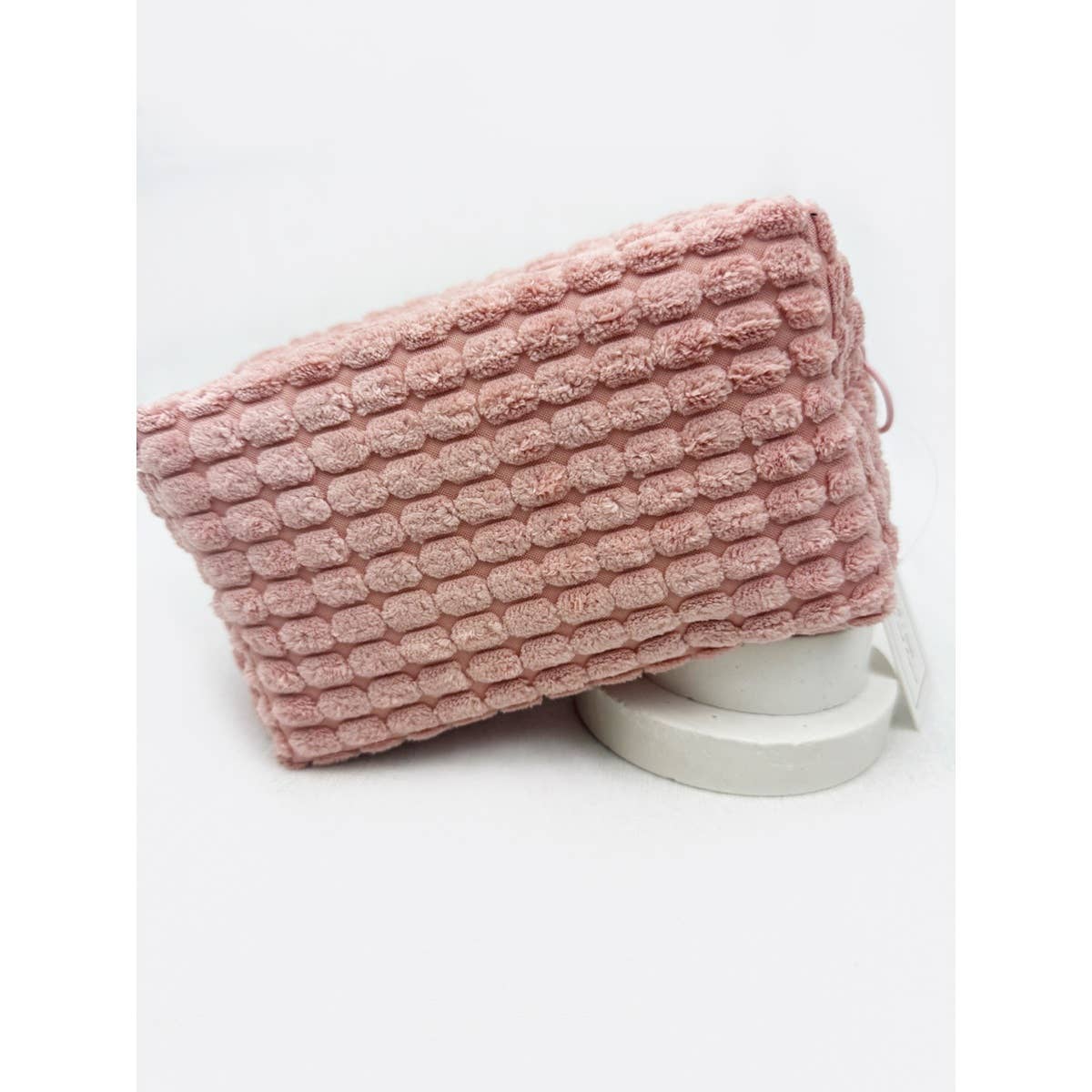 Soft Puff Textured Light Weight Cosmetic Bag: PINK