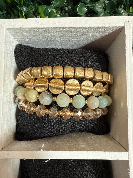 MULTI CHIP STONE BRACELET SET