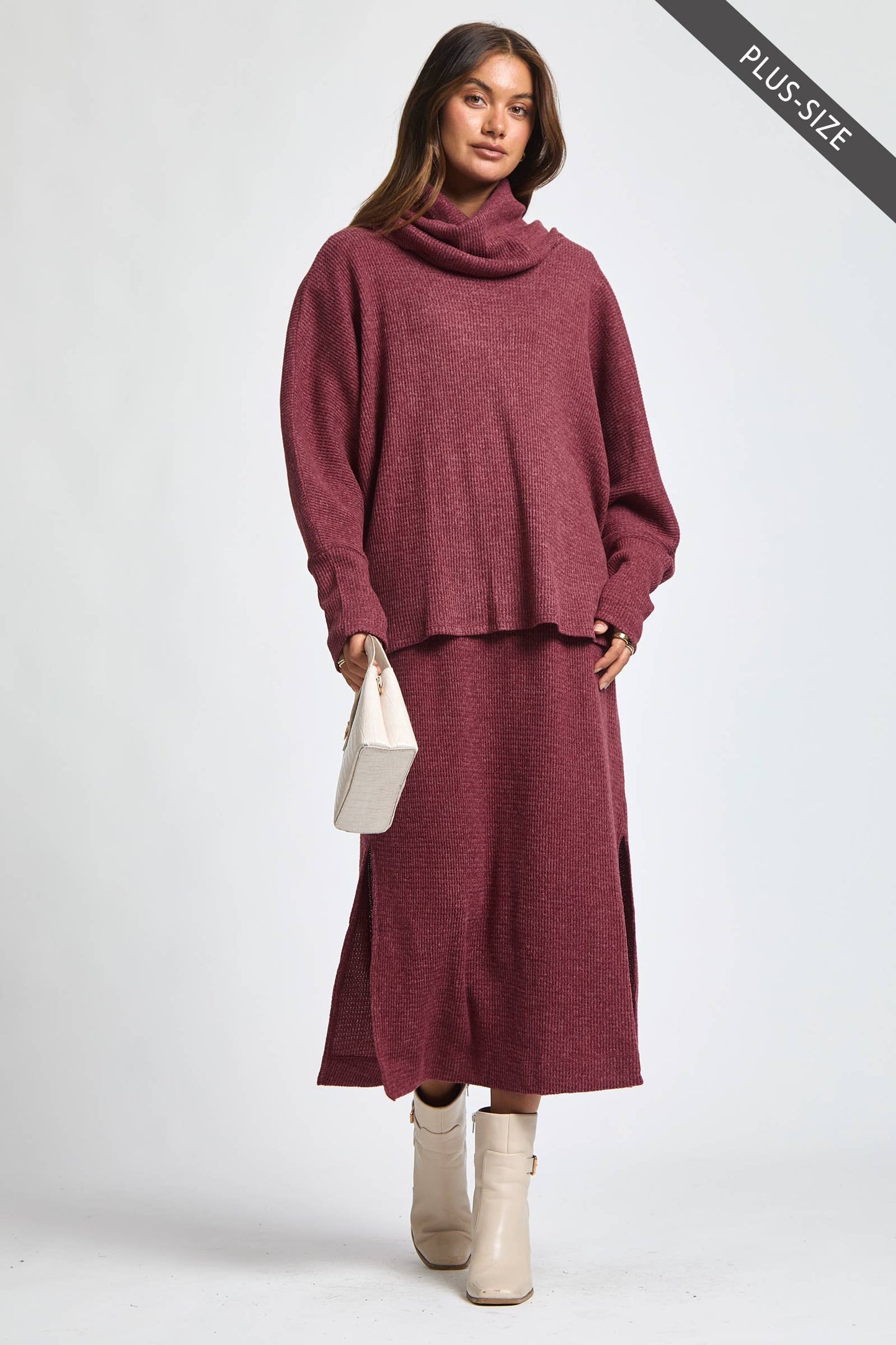 PLUS SIZE 2 Piece Cozy Thermal Layered Set