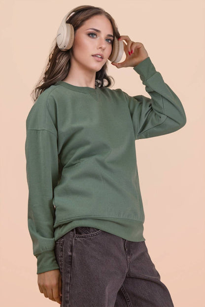 NT12385-Oversized Casual Comfy Solid Knit Top