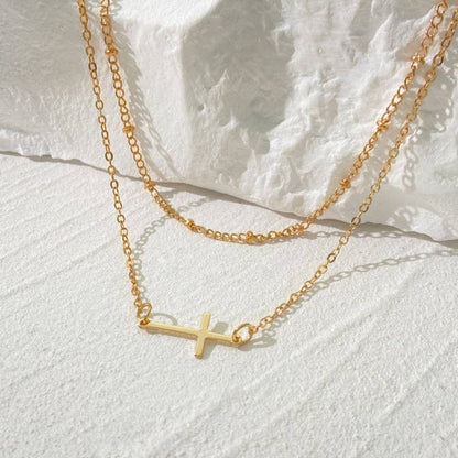 18K STAINLESS STEEL TARNISH FREE CROSS NECKLACE | 40NK9614