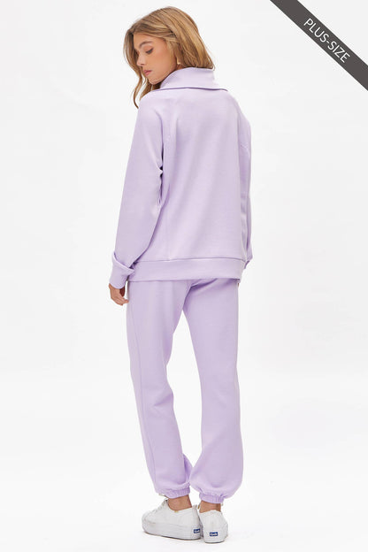 PLUS SIZE Quarter Zip Pullover + Jogger Modal Travel Set