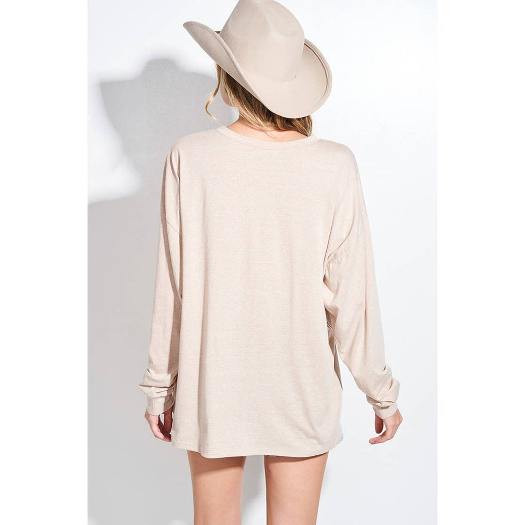 Falalala christmas tri-blend oversized top