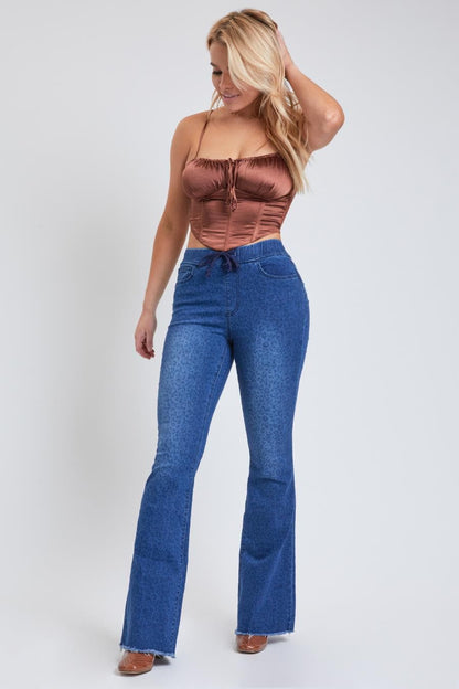 Flare Raw Hem Jogger Jeans-P74424