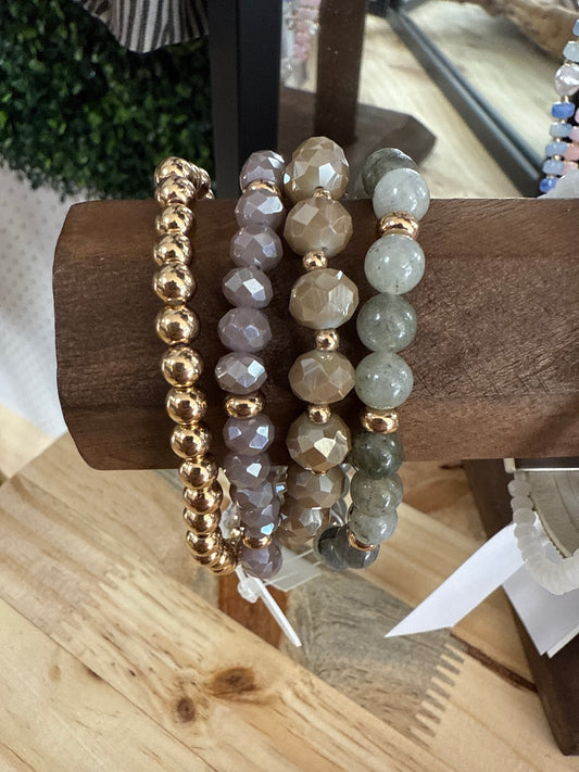 MULTI STRETCH BRACELETS-TAN