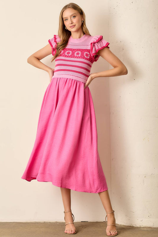 CROCHET MIDI DRESS