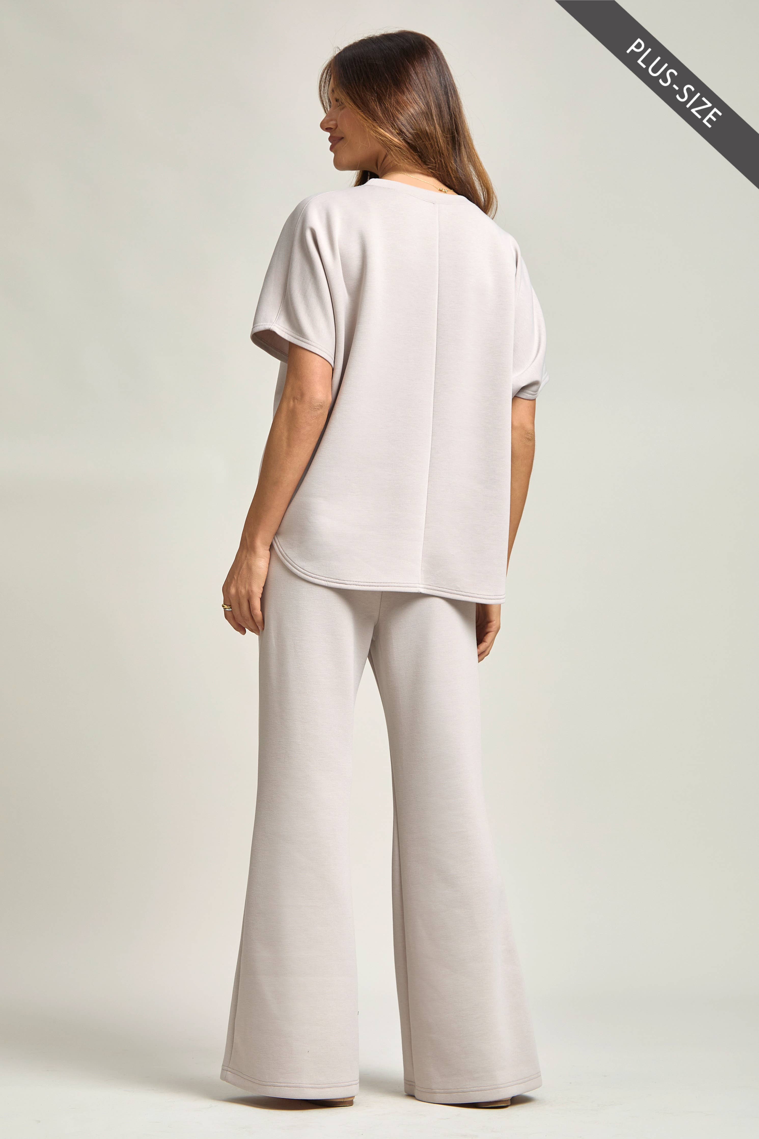 PLUS SIZE Poncho Top + Bell Bottom Modal Set
