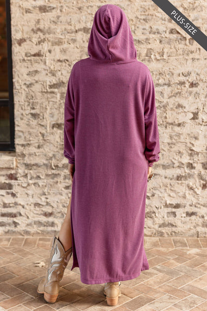 PLUS SIZE Waffle Knit Thermal Duster