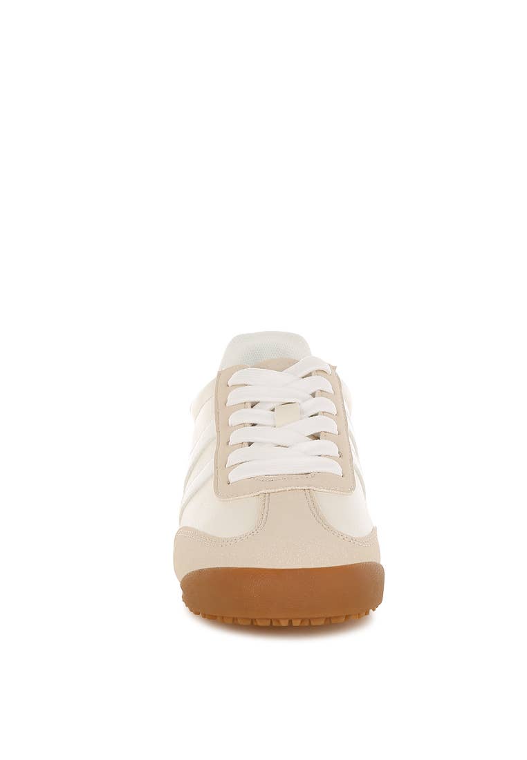 Peak Burn Casual Lace-Up Sneakers: Beige / US-10 / UK-8 / EU-41