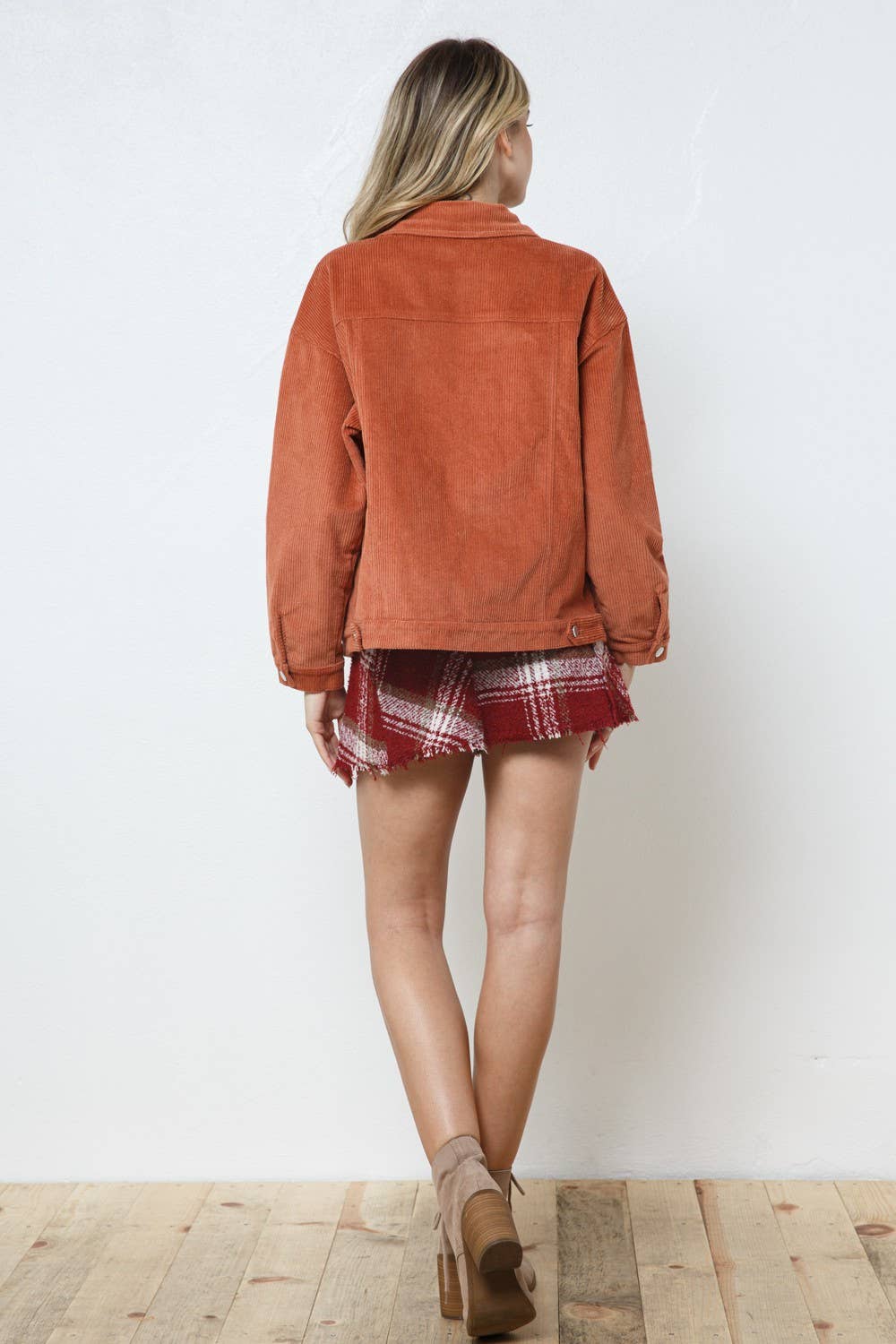 CAMEL CORDUROY COLLARED BUTTON DOWN JACKET JK7763: CAMEL / Contemporary / M