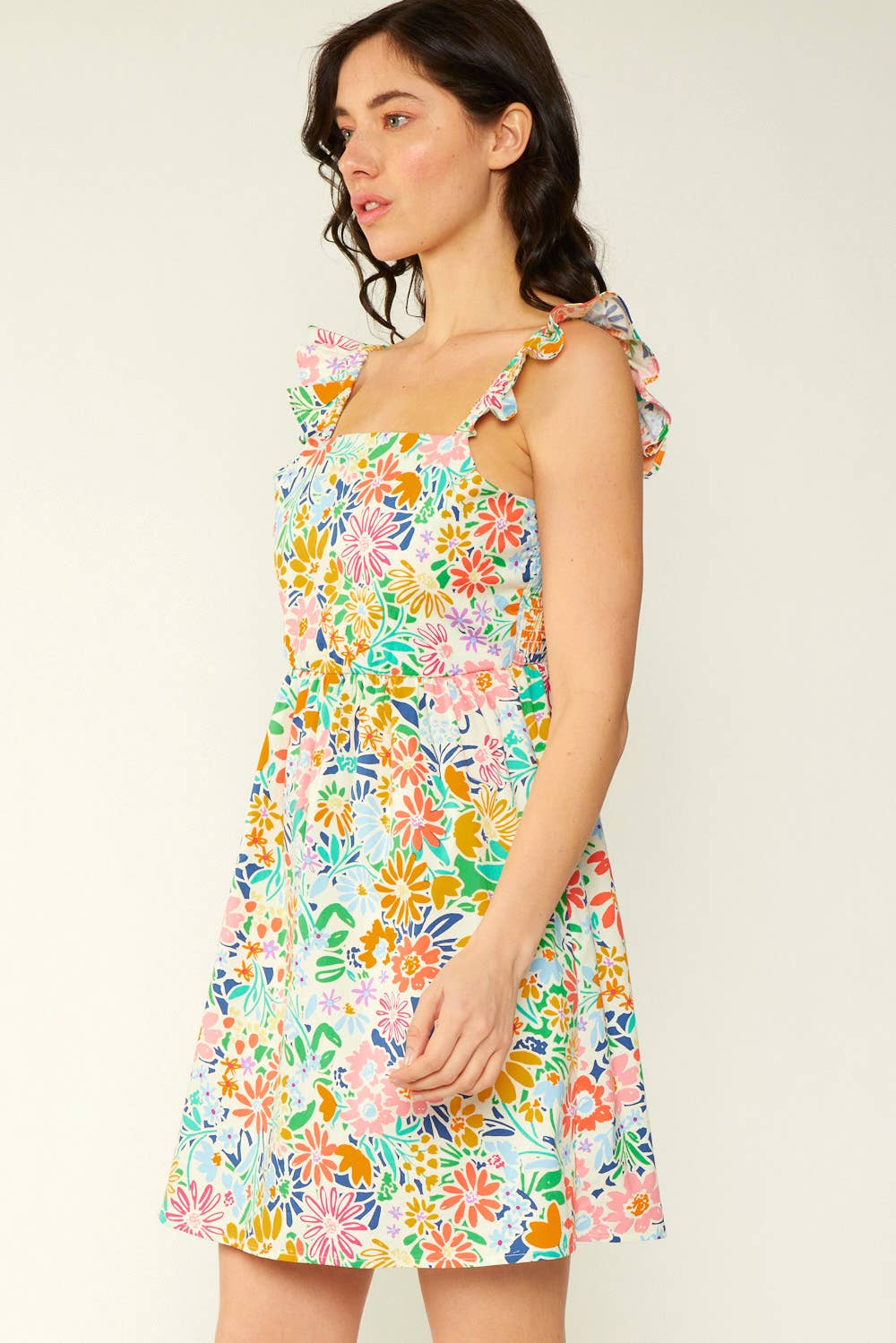 SD4408 - FLORAL PRINT COTTON POPLIN DRESS