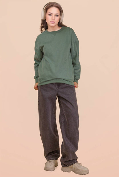 NT12385-Oversized Casual Comfy Solid Knit Top