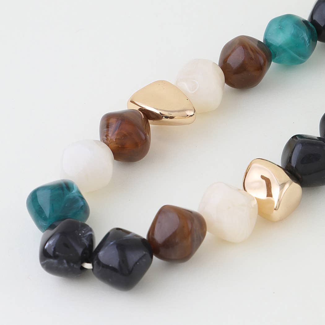 Multi Crystal Stone Beaded Necklace