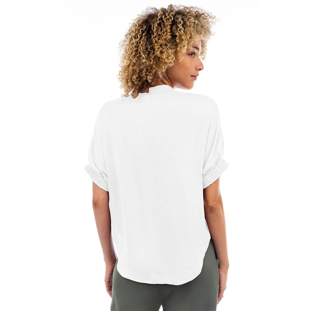 Oversized Boxy Blouse With Elastic Detail