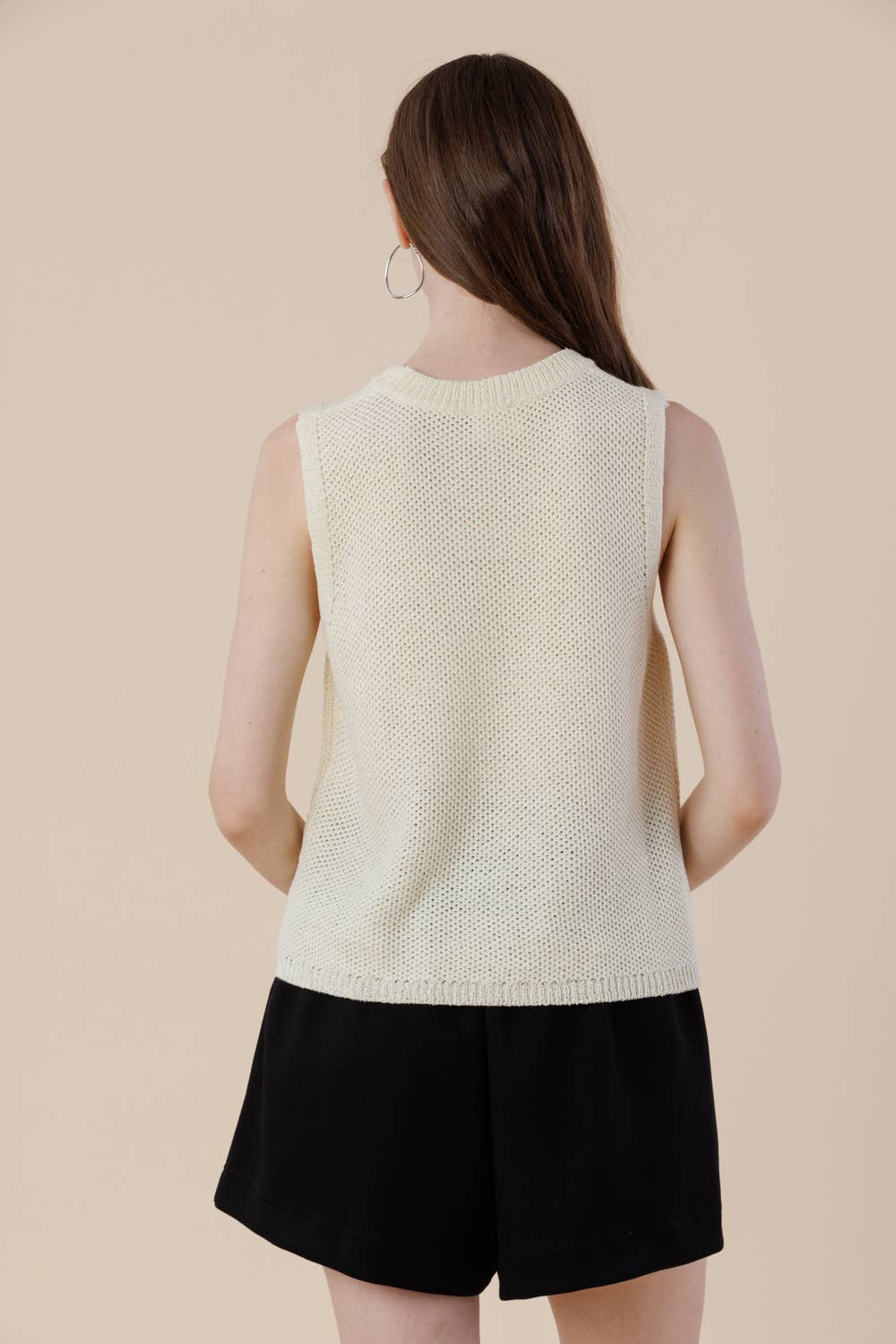 Embroidery Ribbon Knit Sweater Tank – Sleeveless Bow Vest