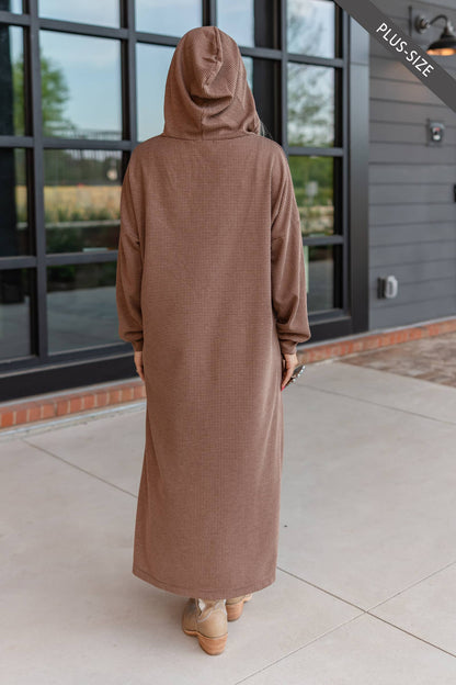 PLUS SIZE Waffle Knit Thermal Duster