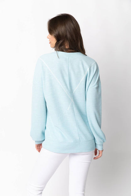 NT10897-Ribbed Knit V Stitch Top