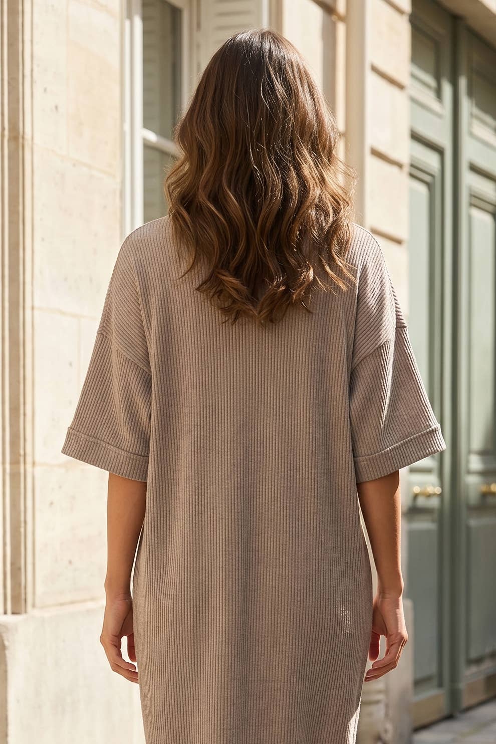 Relaxed Fit Ribbed Maxi Dress