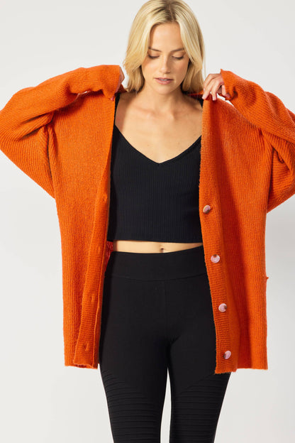 SW5004-B - BUTTON DOWN SWEATER CARDIGAN