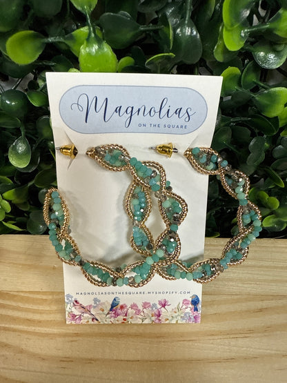 TWISTED BEAD HOOPS