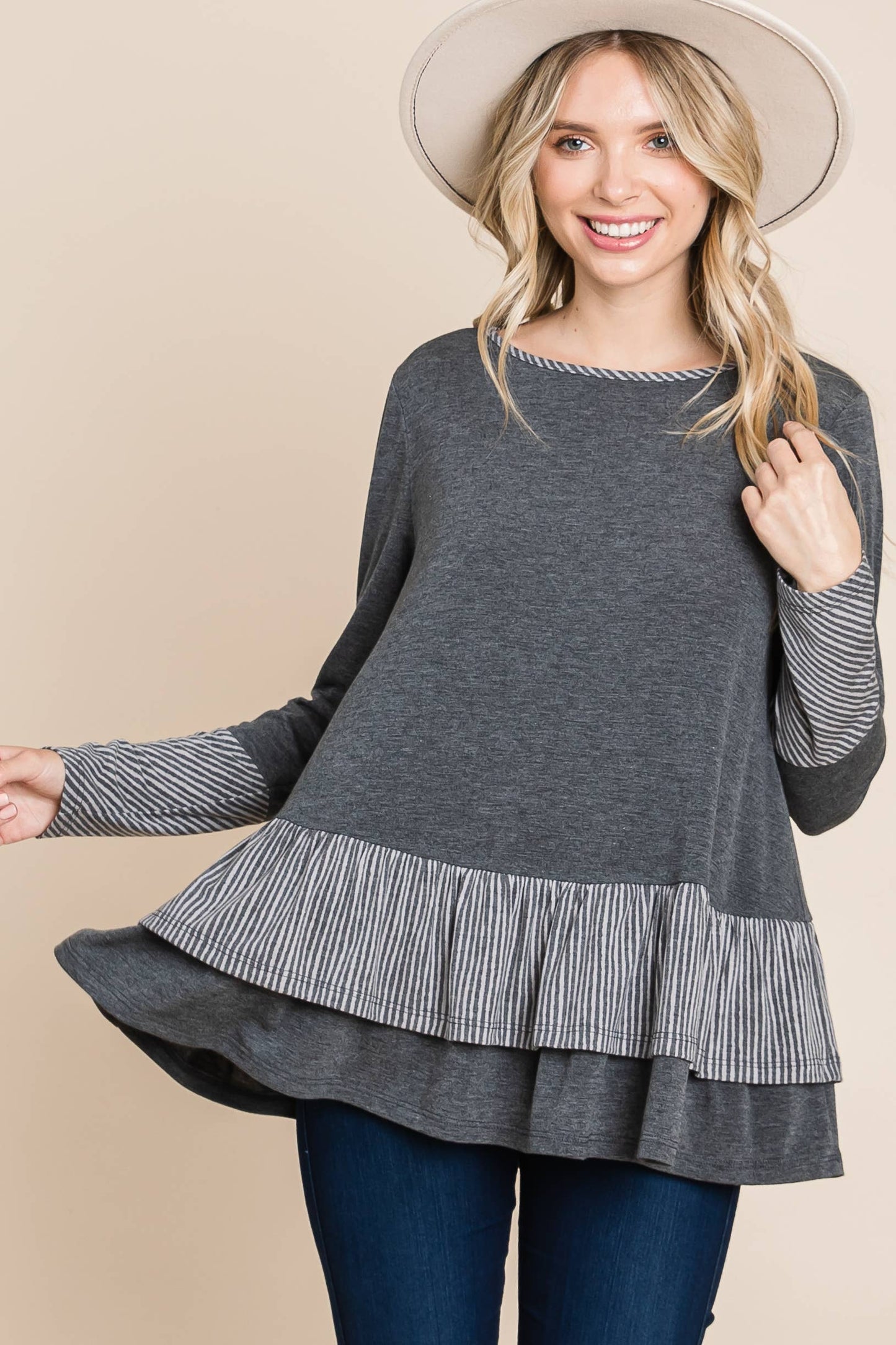 ETK-8635 Tiered Babydoll Top