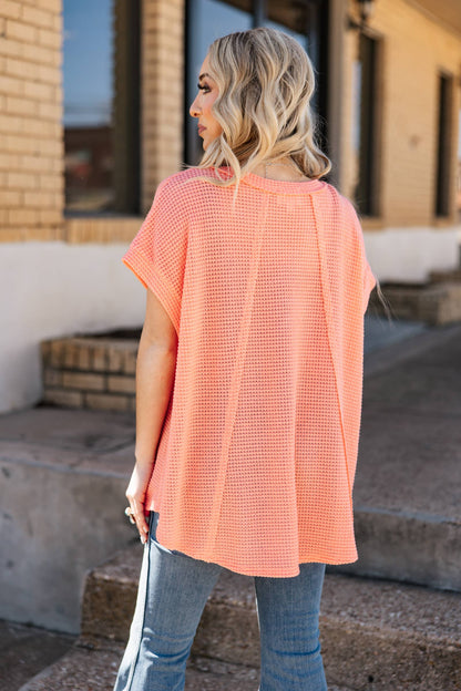 Round Neckline Crochet Poncho Sleeve Top: NAVY / S/M