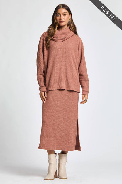 PLUS SIZE 2 Piece Cozy Thermal Layered Set