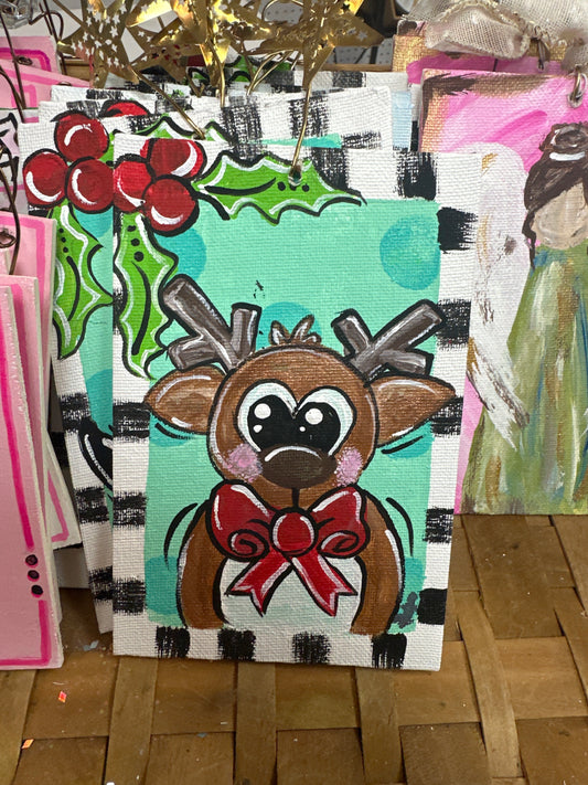 HANDPAINTED 4X6 CANVAS ORNAMENTS