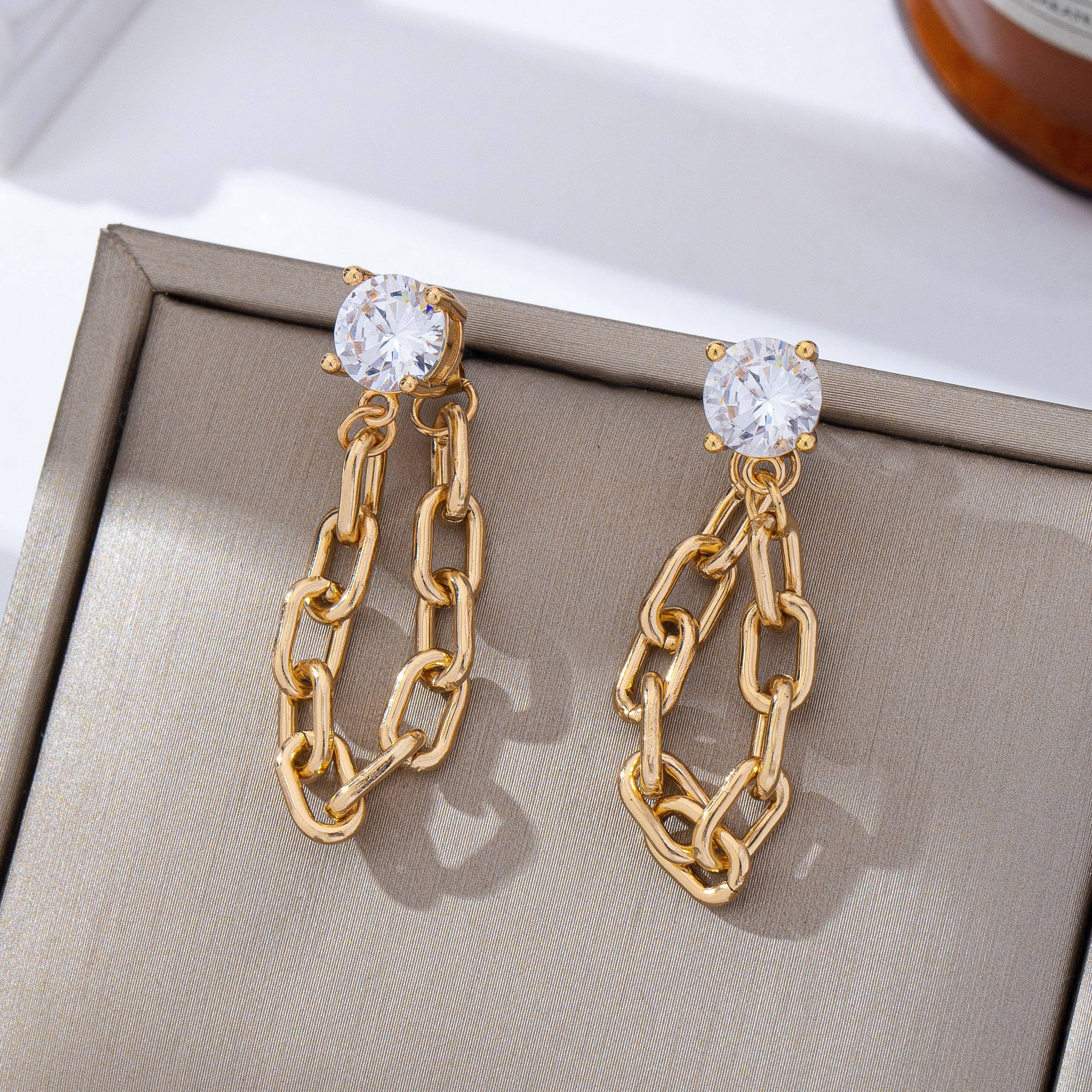Crystal Stud Hoop and Drop Link Earrings | 80E62319A