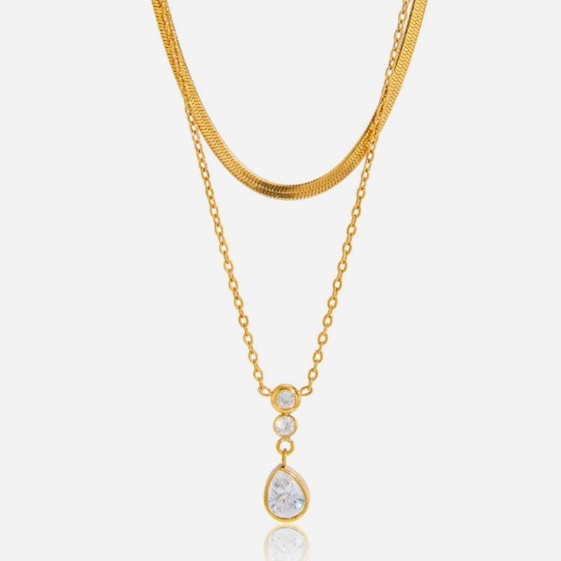 18K STAINLESS STEEL TARNISH FREE LAYERED NECKLACE | 40NK9691