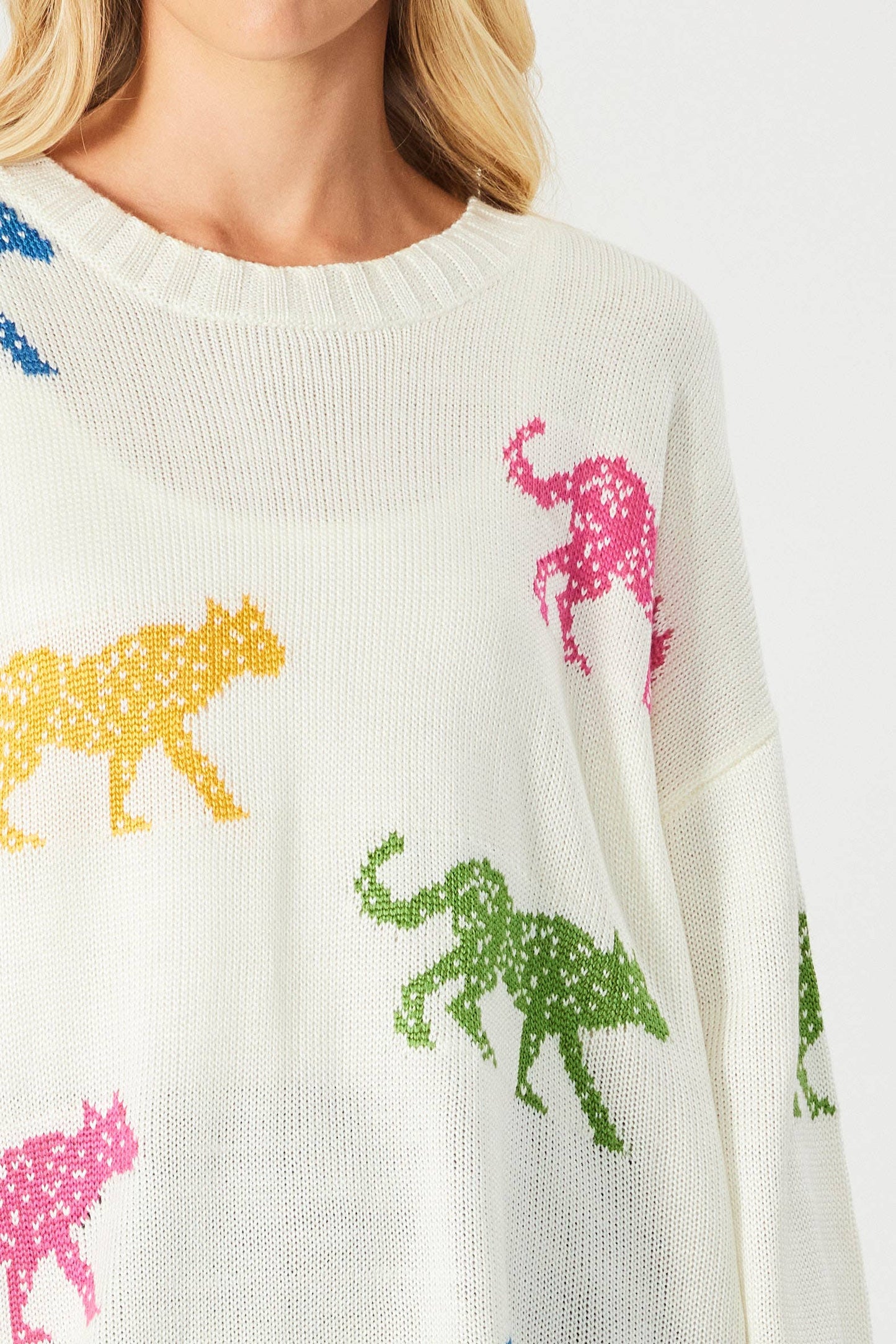 SW5067 - MULTI COLOR CHEETAH OVERSIZED PULLOVER SWEATER