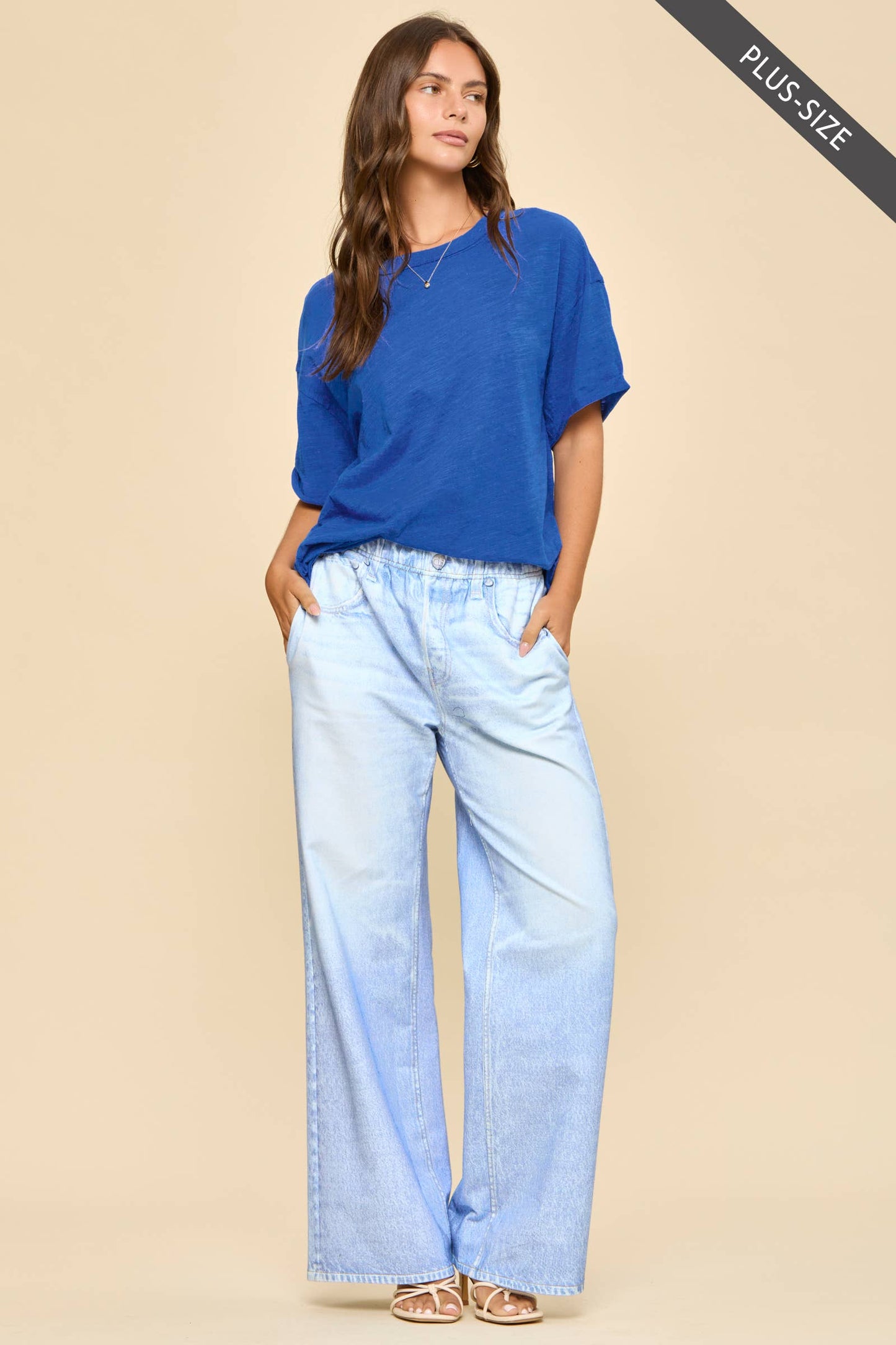 PLUS SIZE Short Sleeve Cotton Top