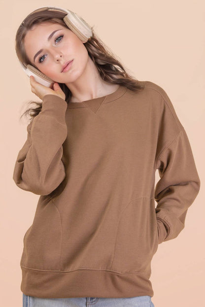 NT12385-Oversized Casual Comfy Solid Knit Top