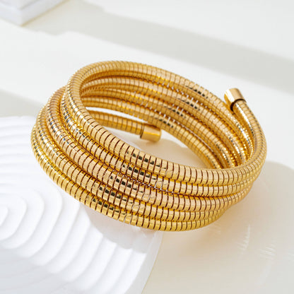 Flexible Coil Snake Chain 4 Row Bracelet | 80B1709