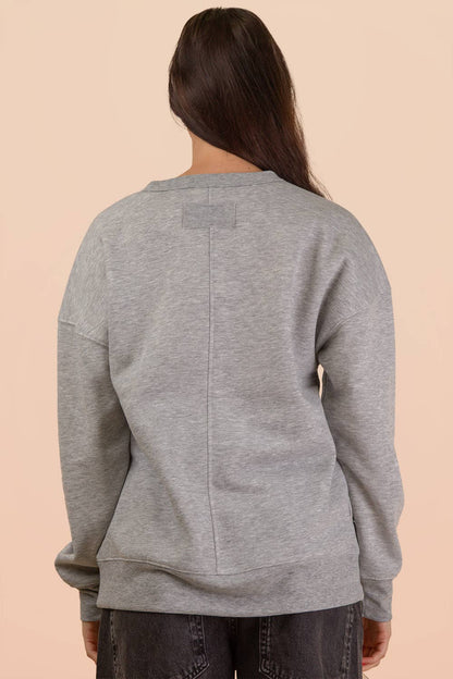 NT12385-Oversized Casual Comfy Solid Knit Top