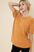 ST3032 - PUFF SLEEVE SWEATER KNIT TOP